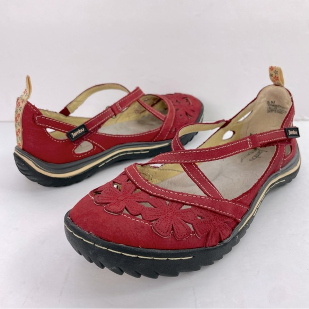 Jambu Red Blossom Encore‎ Floral Flower Mary Jane Flats